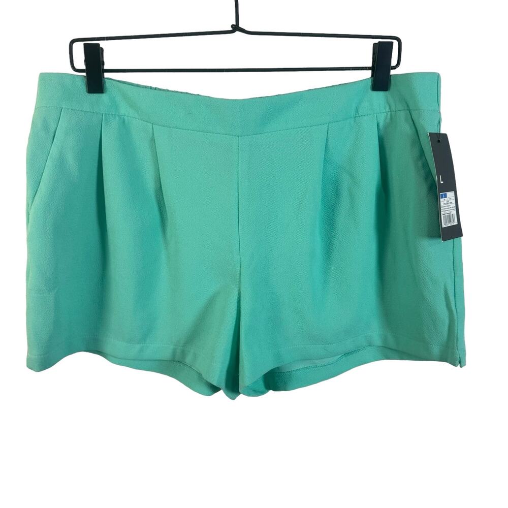 NEW Target Mossimo Womens Nettle Green Shorts Pockets High Rise 3" Inseam Large